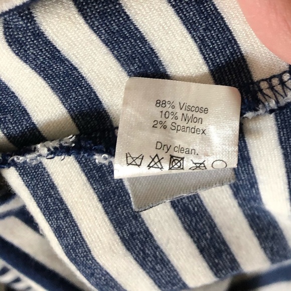 Madewell|Nautical striped Long sleeve shirt dress, size medium••Navy & white - Picture 10 of 12